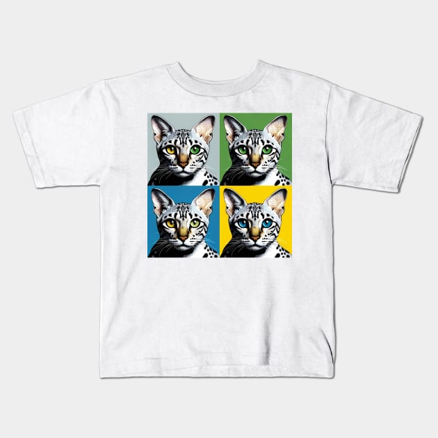 Egyptian mau Pop Art - Cat Lovers Kids T-Shirt by PawPopArt